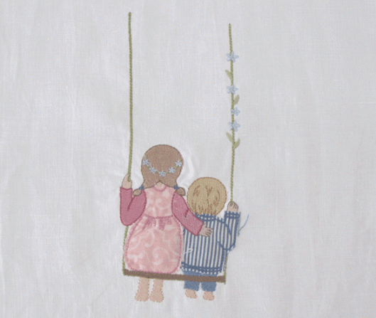 embroidery designs Stickmotive Stickdateien Kinder auf der Schaukel online kaufen